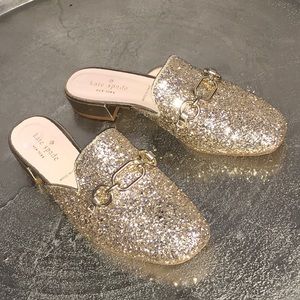 Kate Spade Glendi Gold Glitter Flat Mules